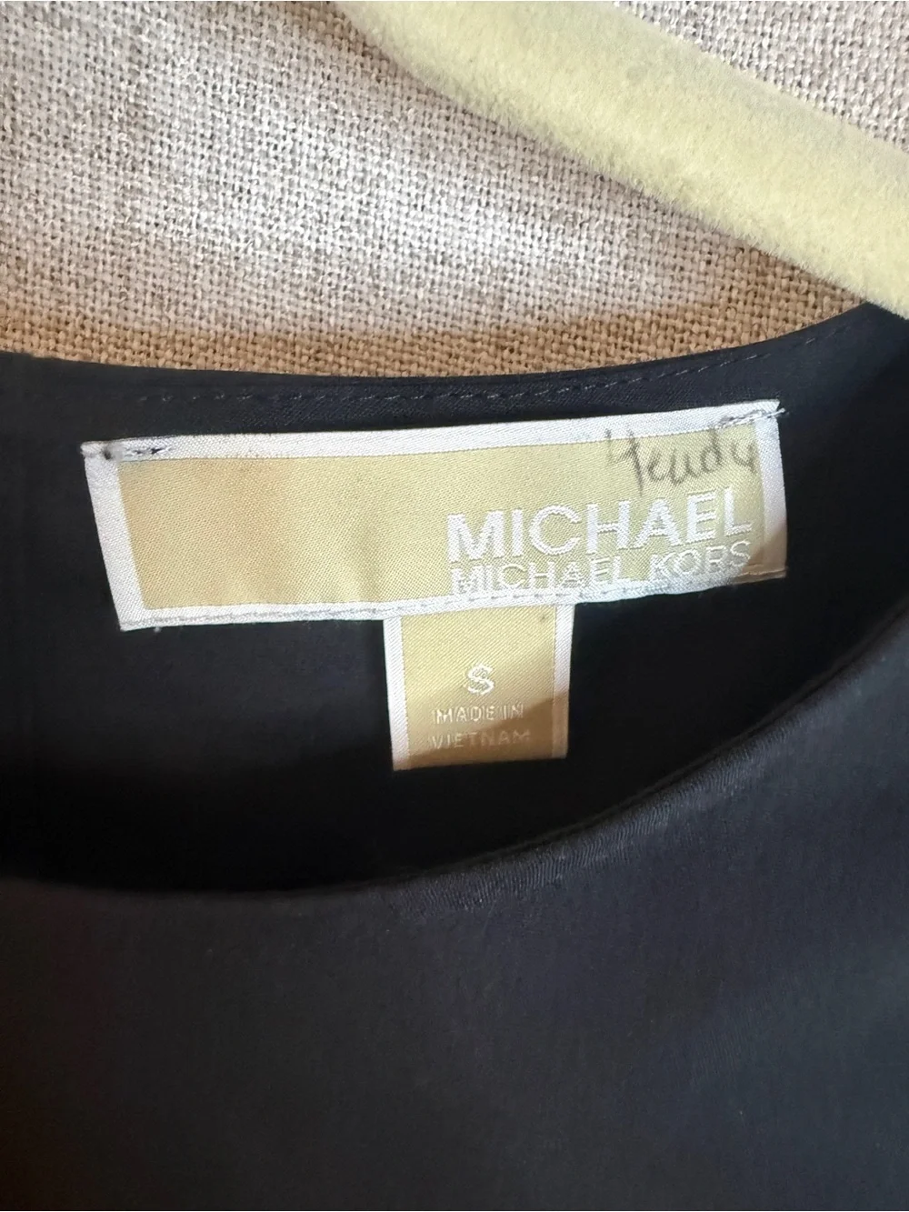 Michael Kors Black Long-Sleeve Top with Ruffle Tie Cuffs